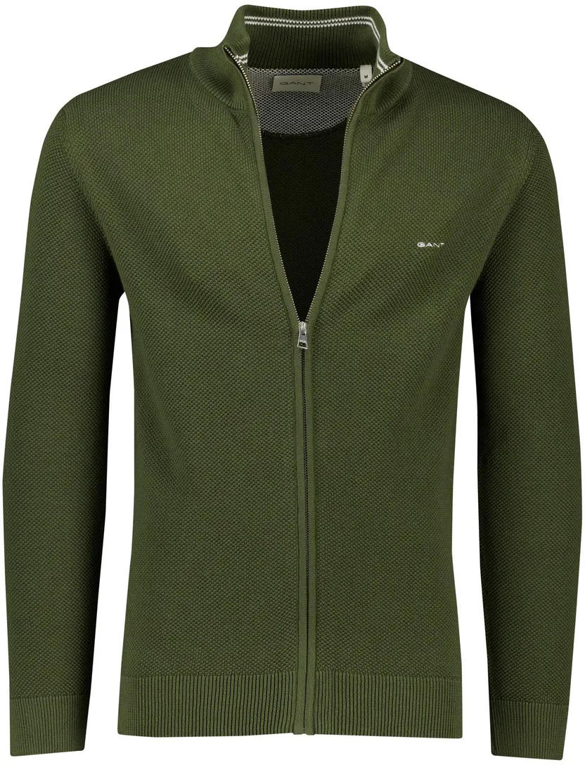 vest Gant groen gebreid met rits