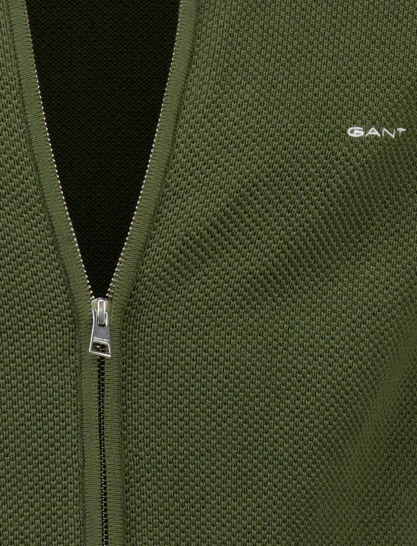 vest Gant groen gebreid met rits