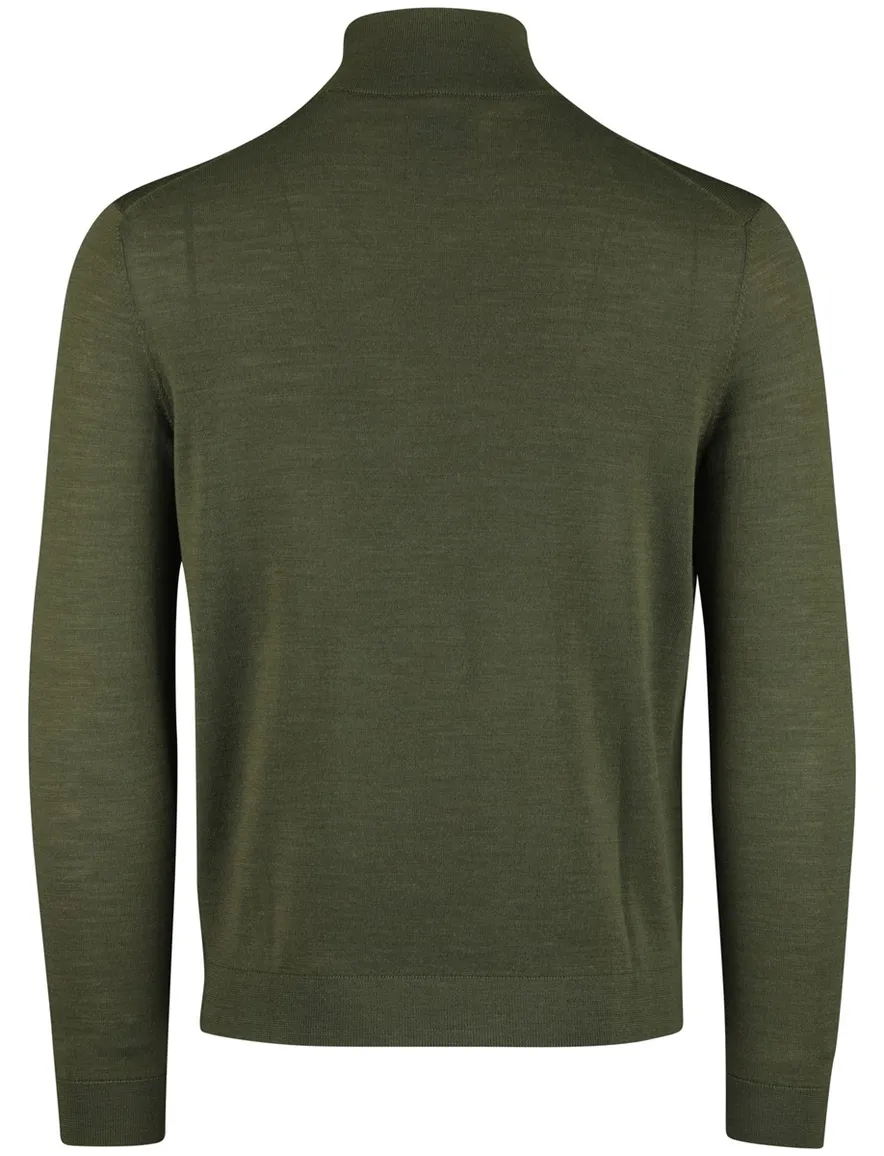 Gant Half Zip trui groen 100% wol
