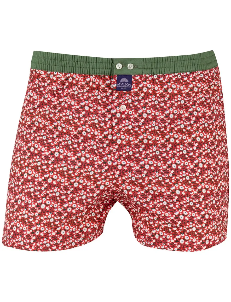 Mc Alson boxershort rood bloemen katoen