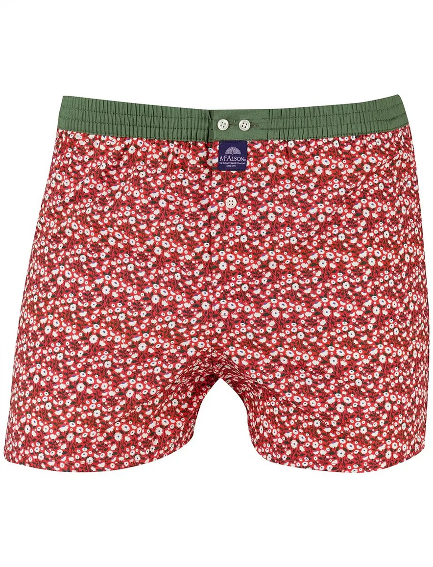 Mc Alson boxershort rood bloemen katoen