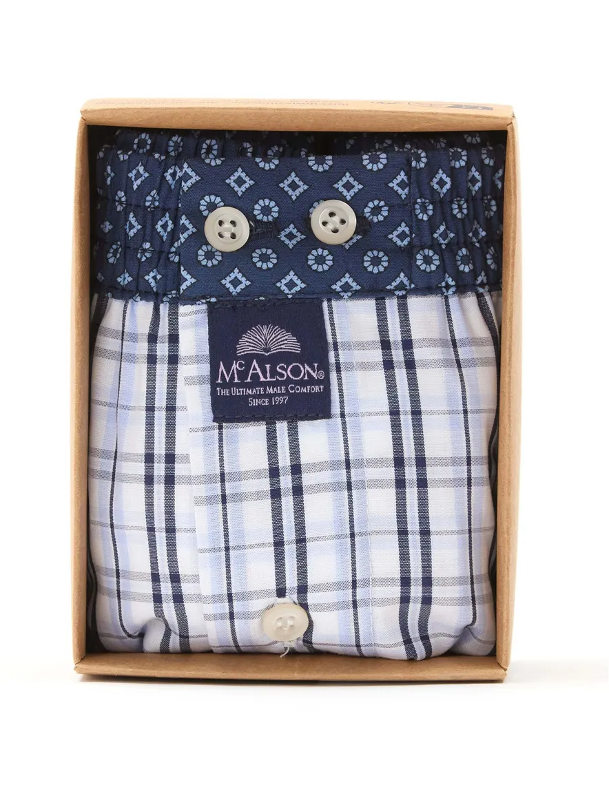 blauw geruit boxershort McAlson