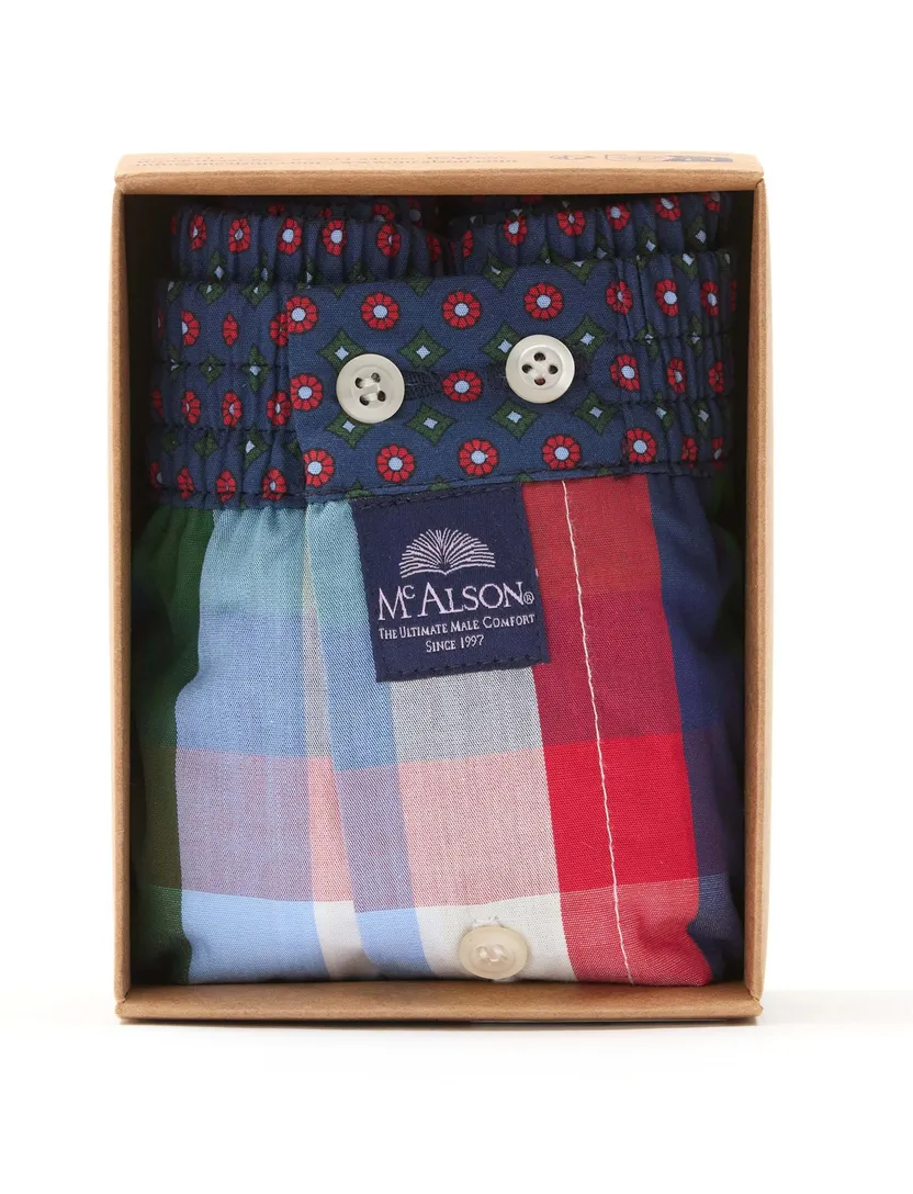 Mc Alson boxershort geruit blauw katoen