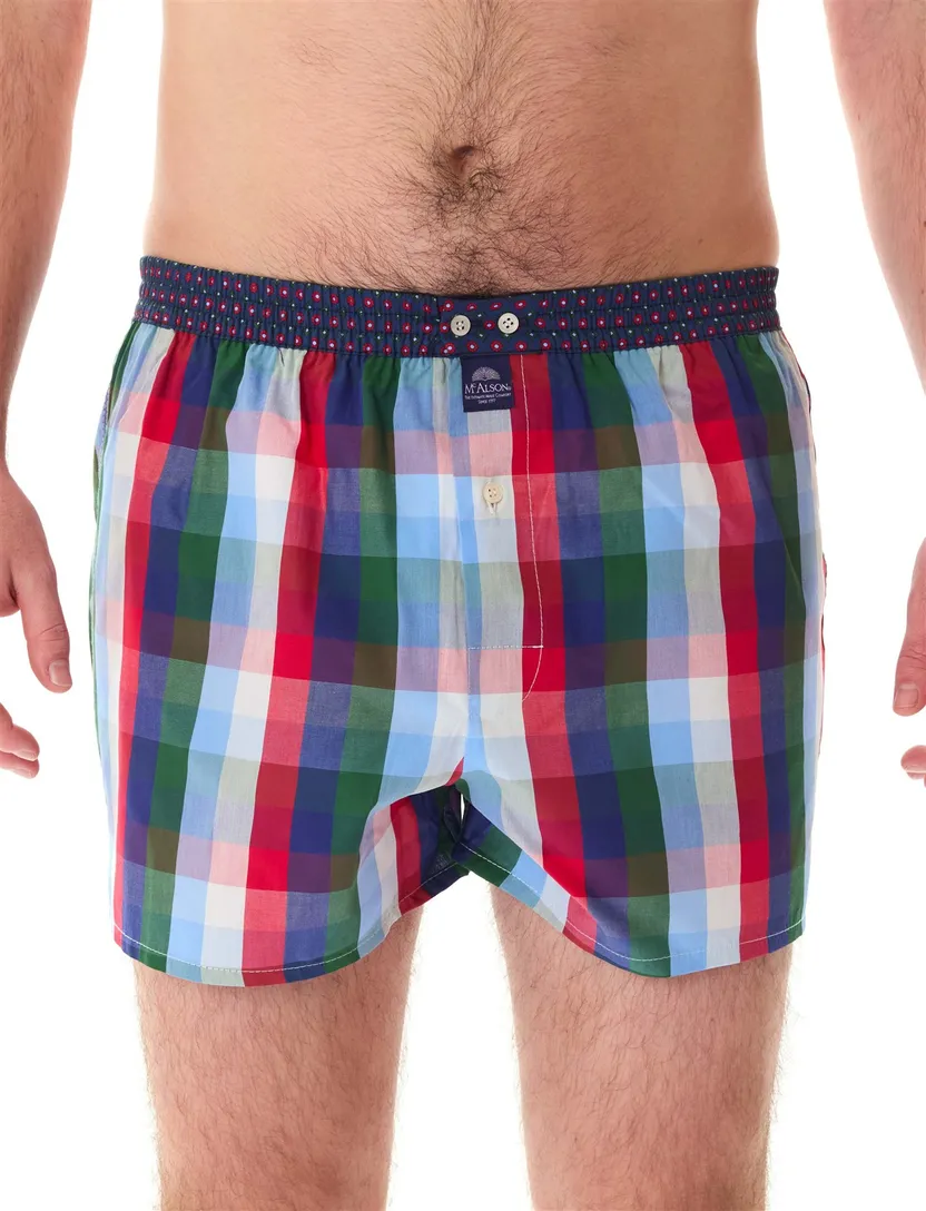 Mc Alson boxershort geruit blauw katoen