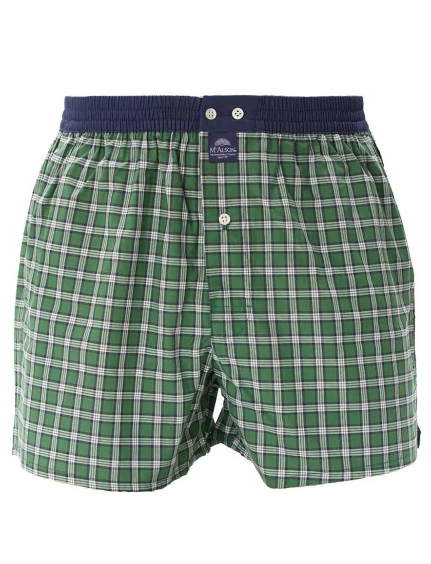 Mc Alson boxershort ruitjes groen