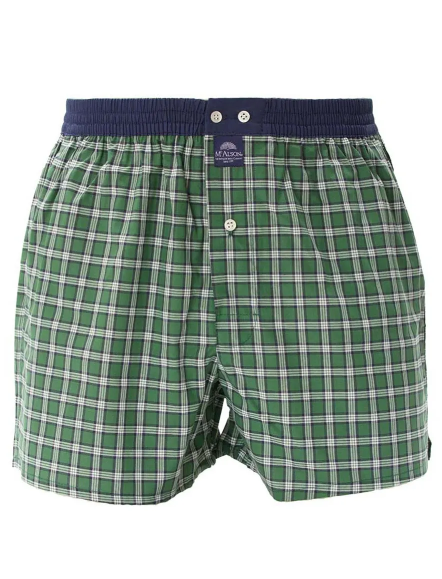 Mc Alson boxershort ruitjes groen