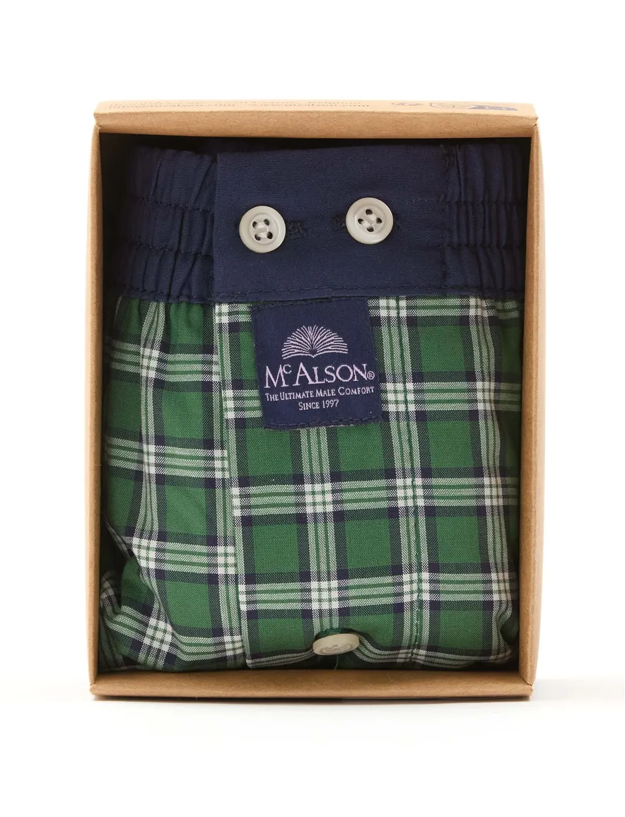 Mc Alson boxershort ruitjes groen