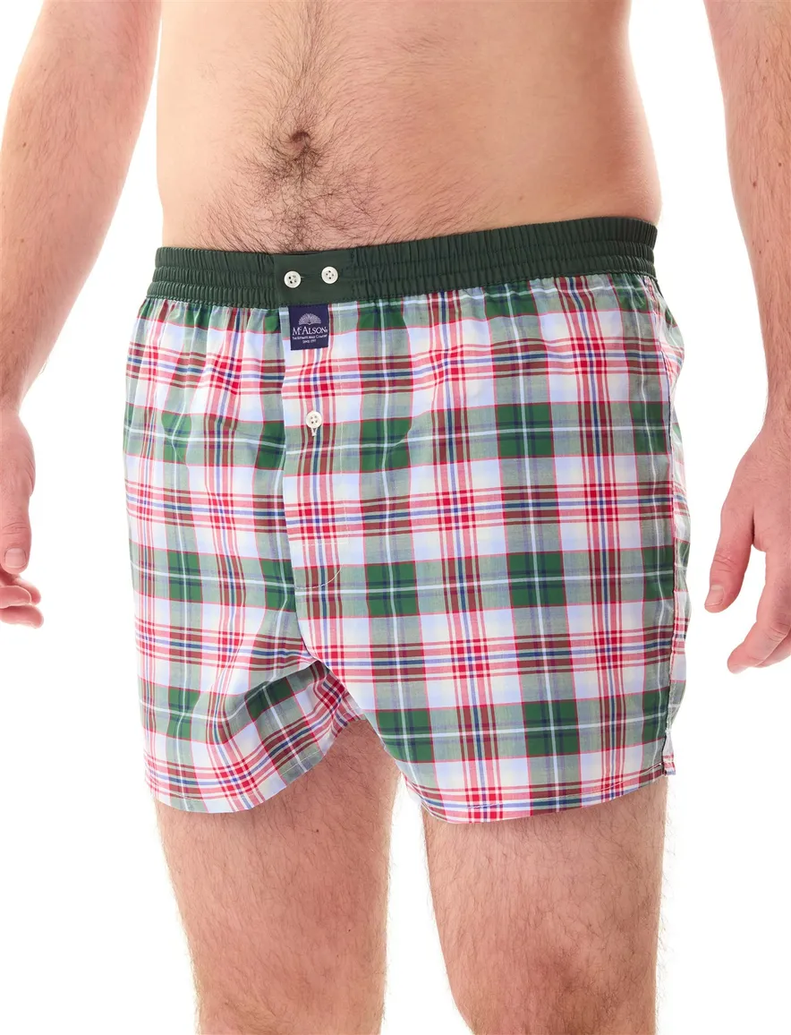 Mc Alson boxershort groen geruit 100%katoen