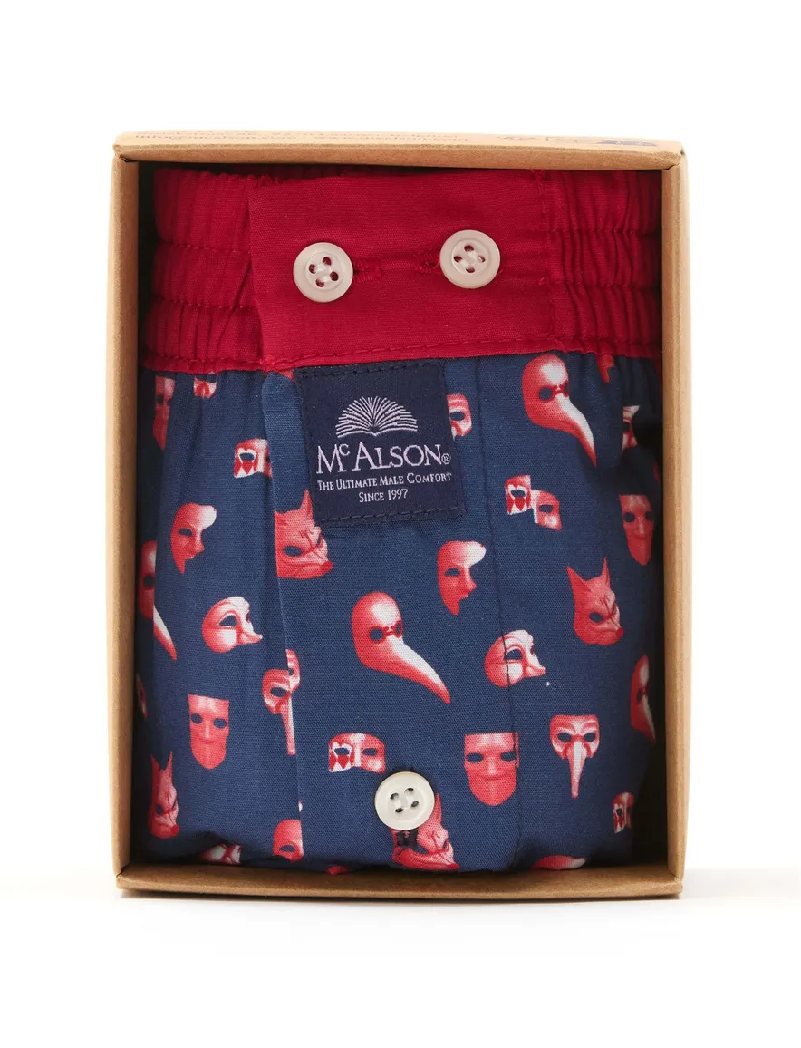 McAlson donkerblauw geprint boxershort katoen