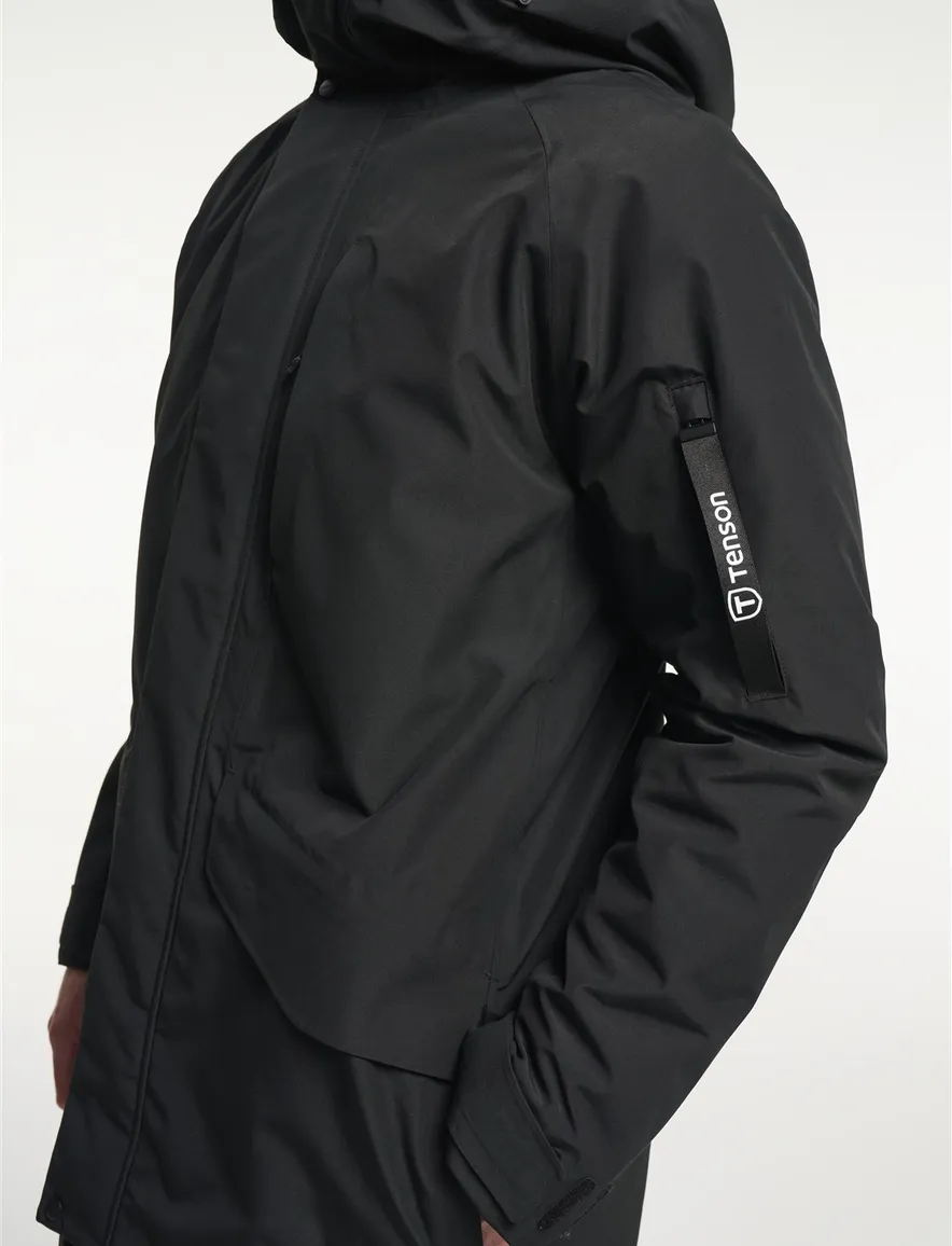 Tenson parka zwart middellang
