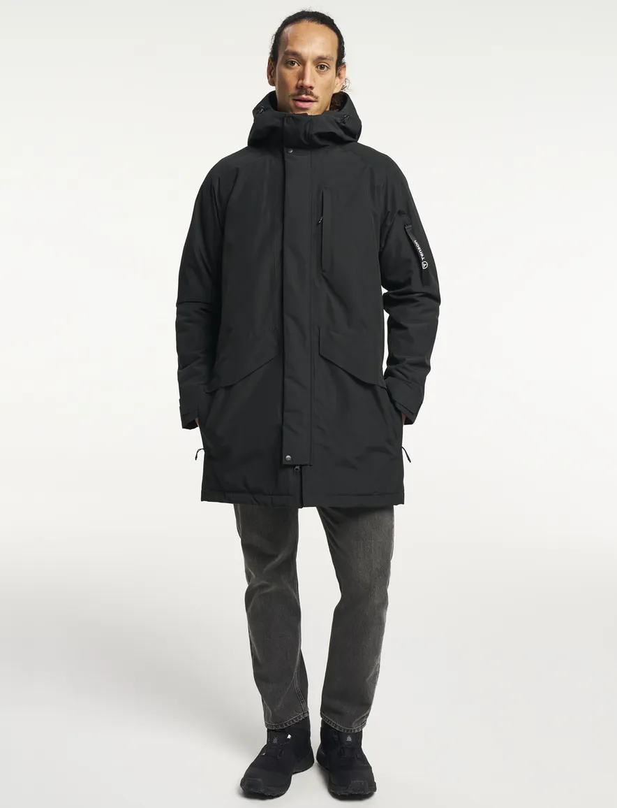 Tenson parka zwart middellang