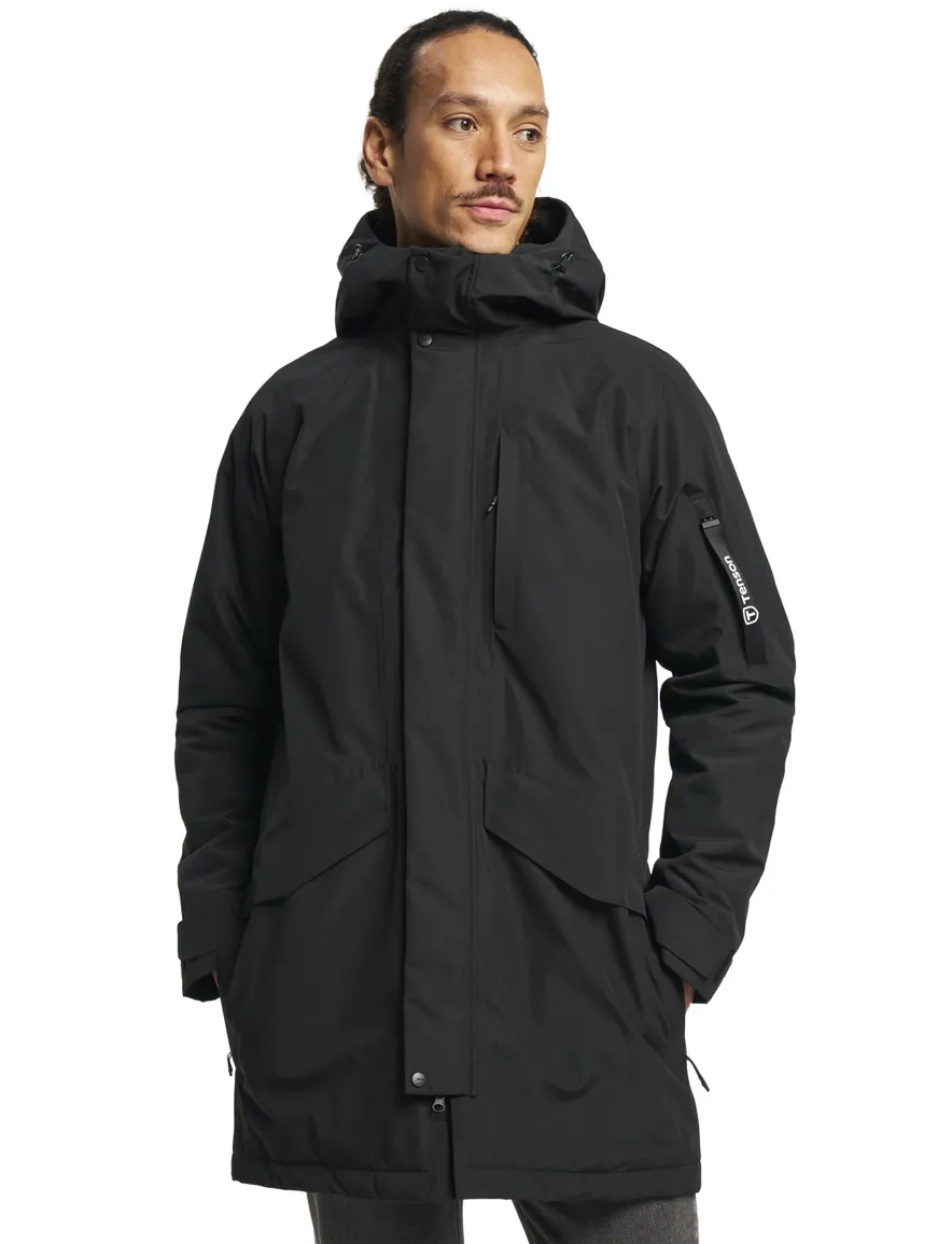 Tenson parka zwart middellang