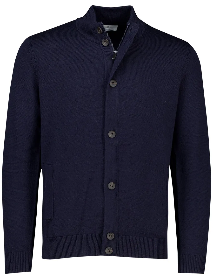 Thomas Maine vest navy knopen en rits