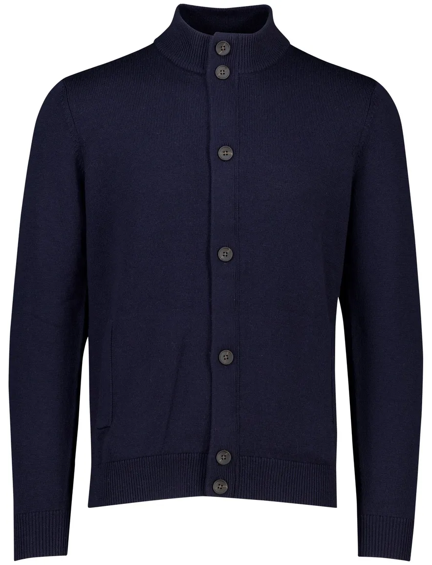 Thomas Maine vest navy knopen en rits