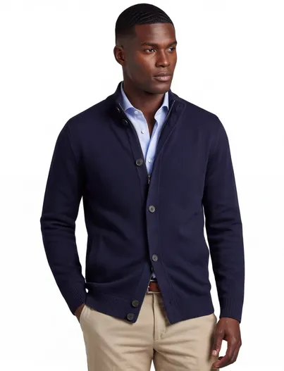 Thomas Maine Vest Thomas Maine donkerblauw merinowol