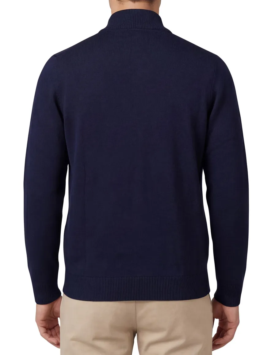Thomas Maine vest navy knopen en rits