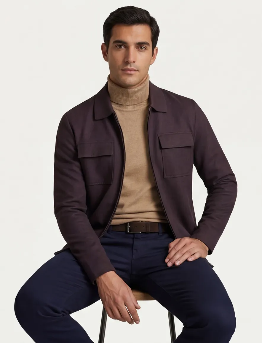 Thomas Maine overshirt bruin