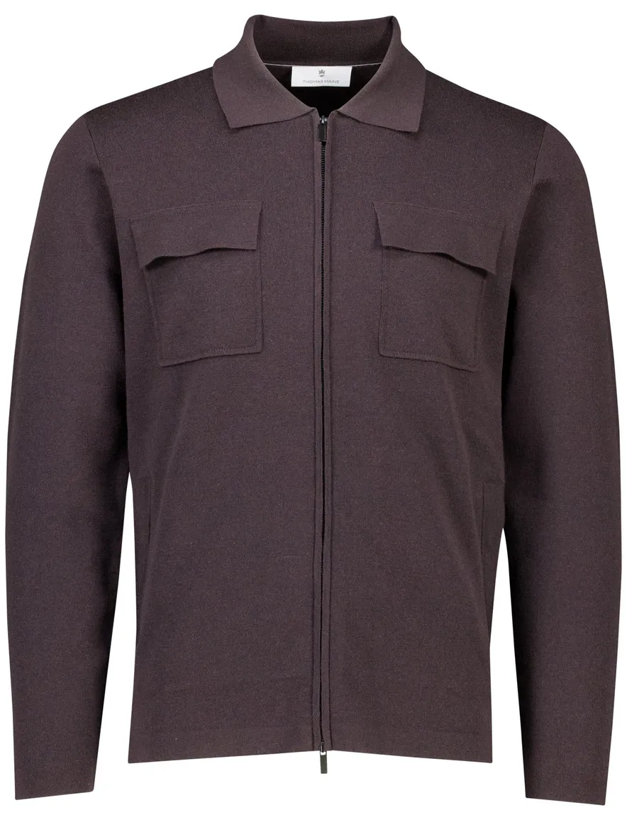 Thomas Maine overshirt aubergine