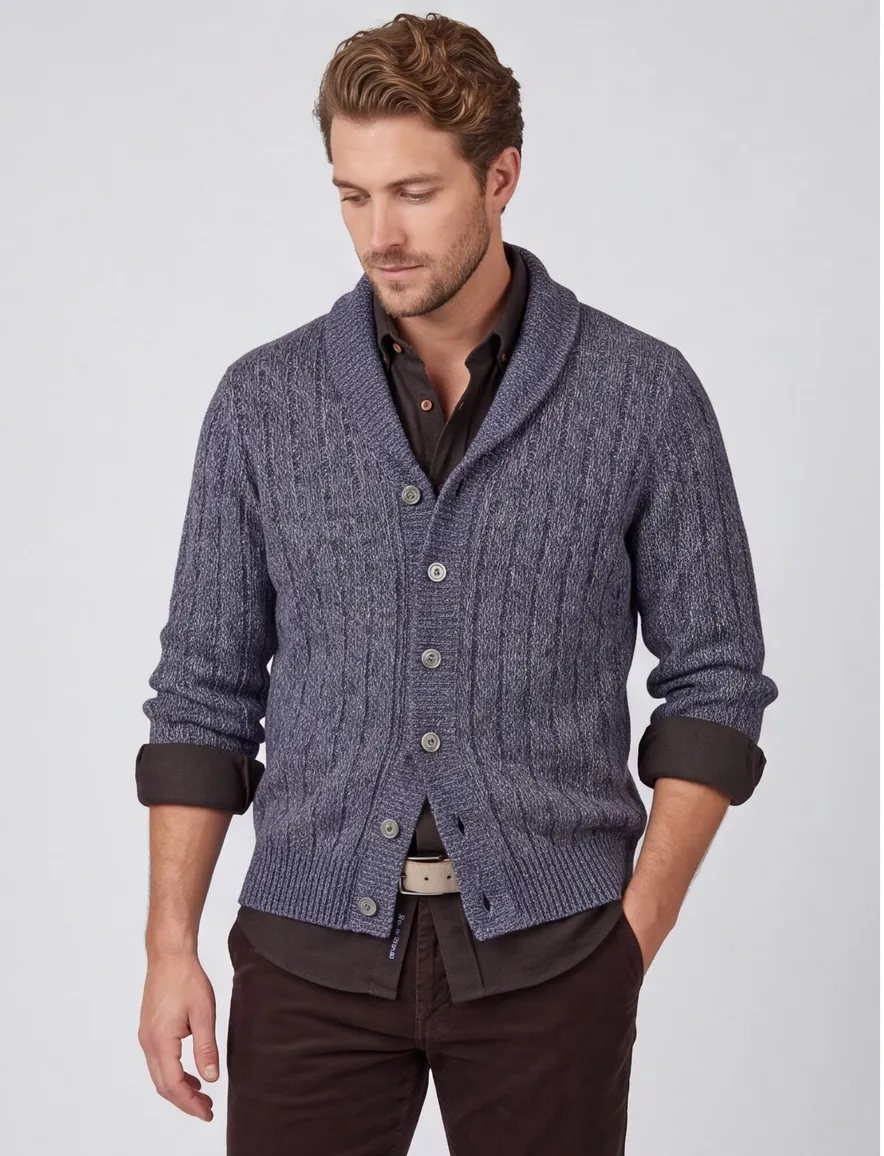 Thomas Maine vest gebreid gemeleerd