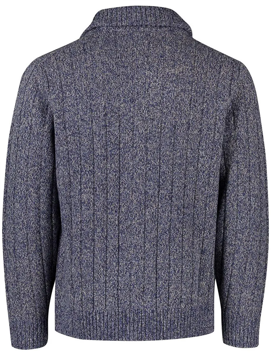 Thomas Maine merinowollen vest gebreid donkerblauw