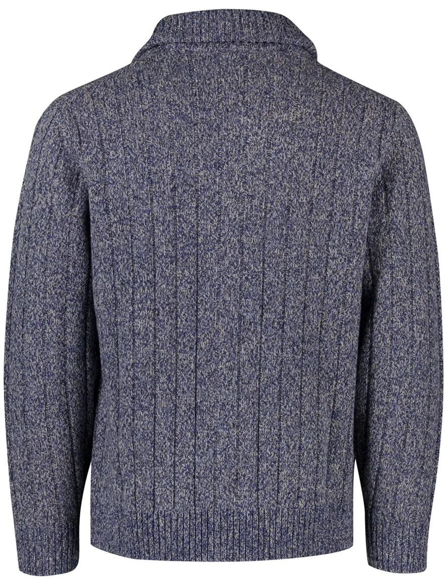 Thomas Maine vest gebreid gemeleerd donkerblauw