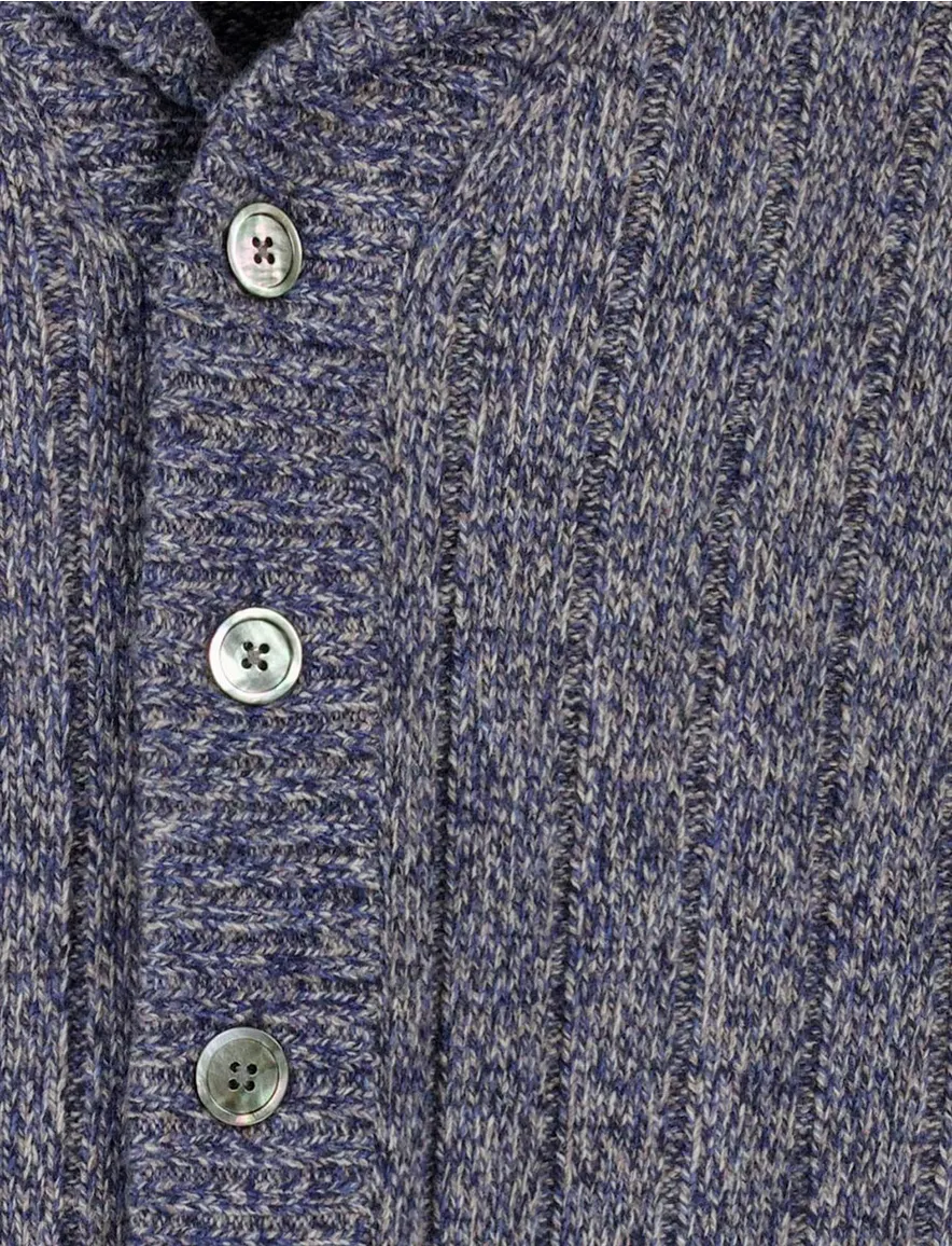 Thomas Maine merinowollen vest gebreid donkerblauw
