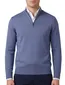 Thomas Maine half zip trui blauw merinowol