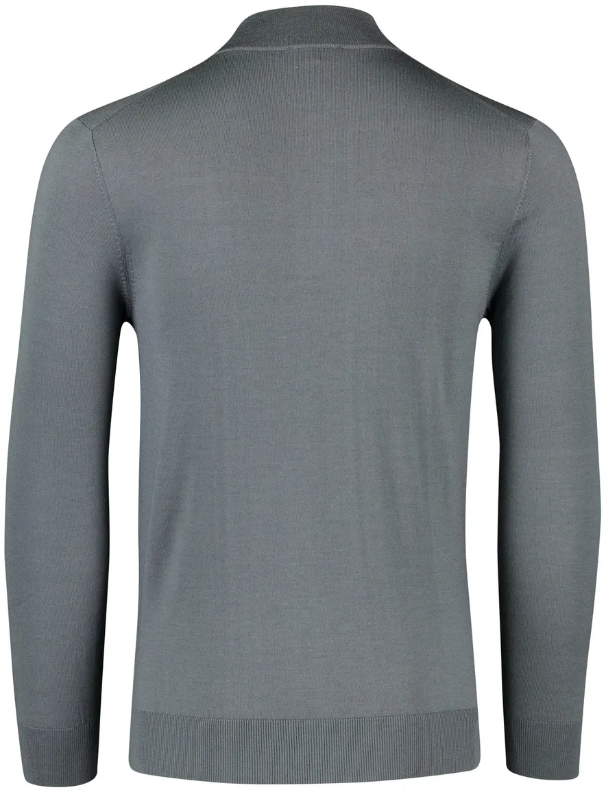 Thomas Maine half zip grijs merinowol