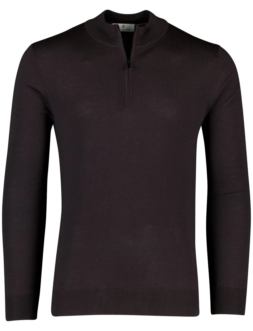 Thomas Maine trui bruin half zip