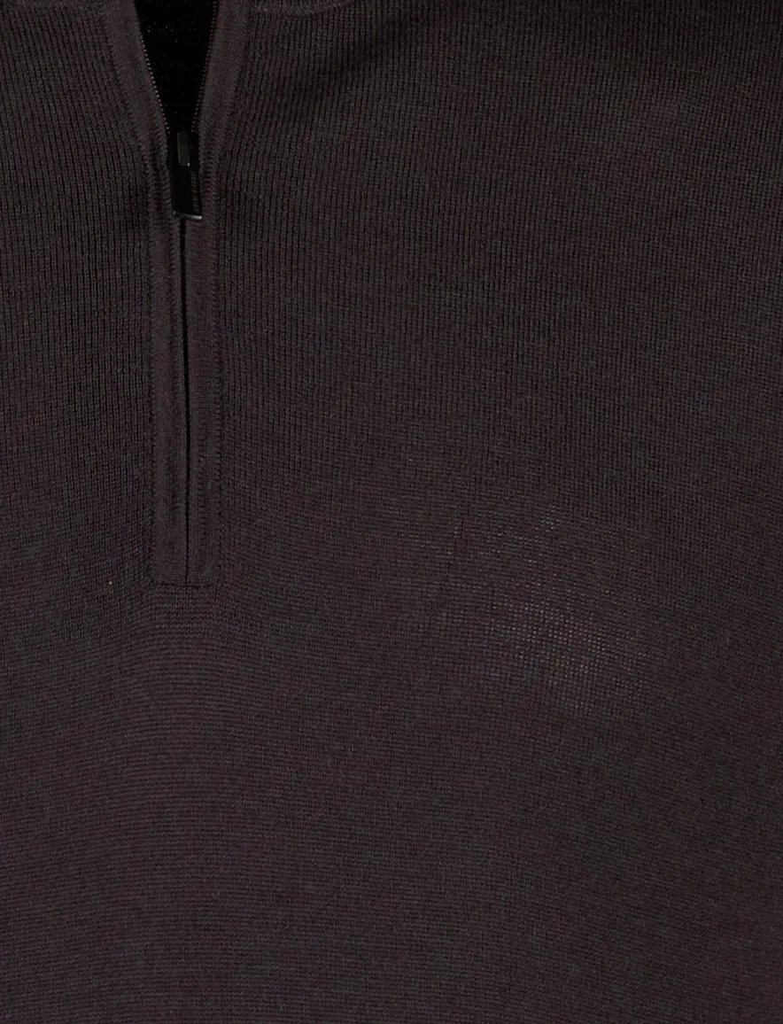 Thomas Maine trui bruin half zip