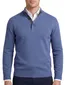 Thomas Maine trui blauw half zip knopen
