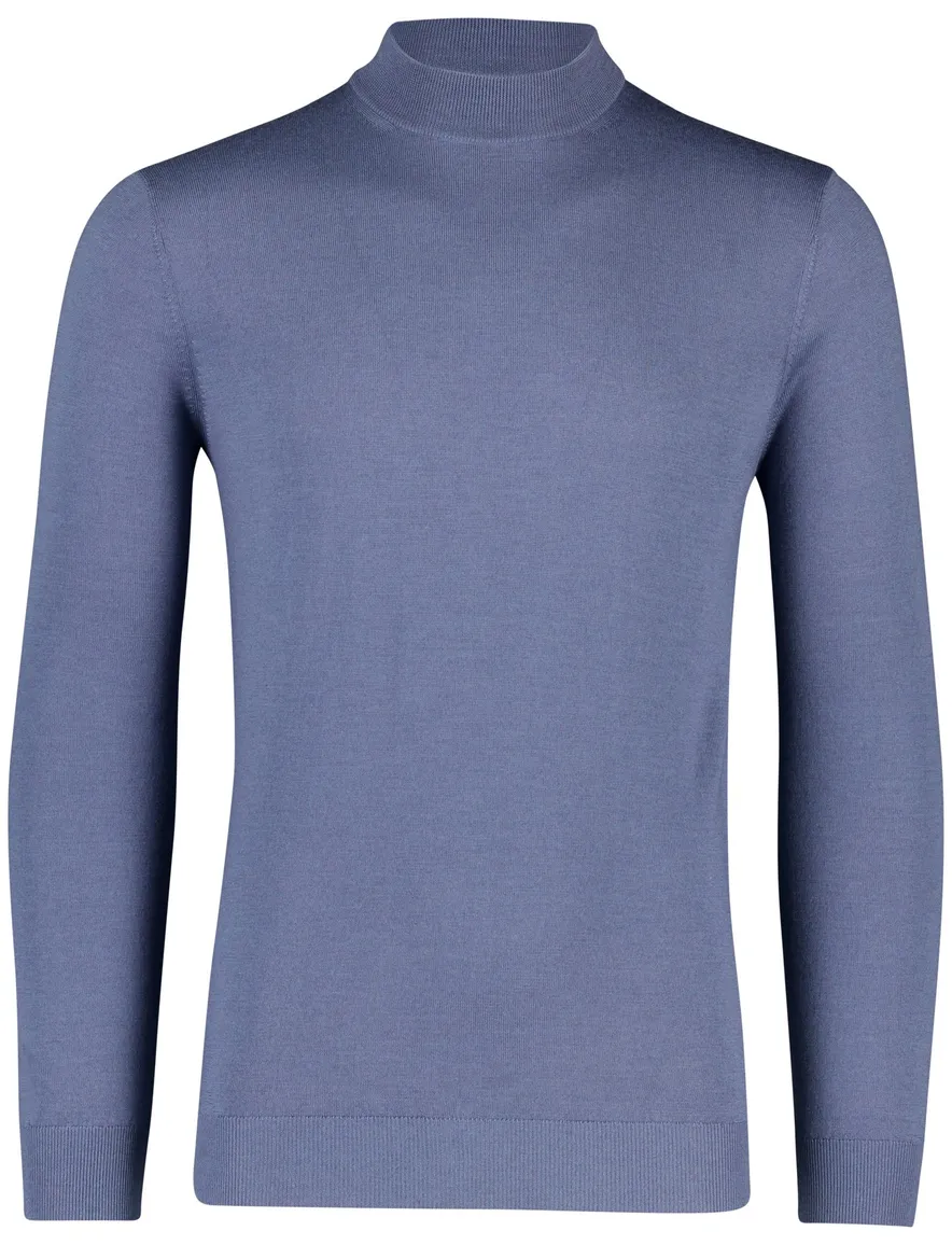 Thomas Maine trui turtle merinowol blauw