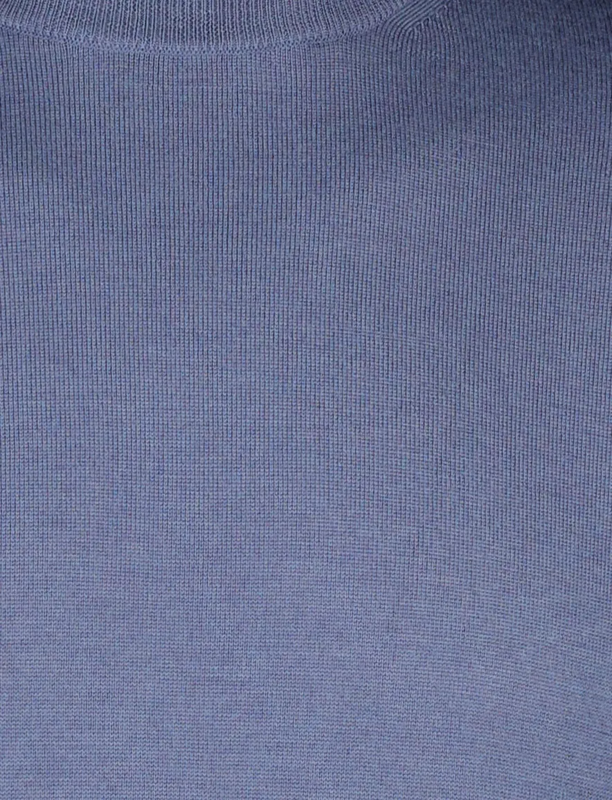 Thomas Maine trui turtle merinowol blauw
