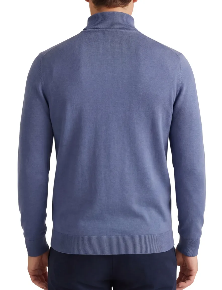 Thomas Maine trui turtle merinowol blauw