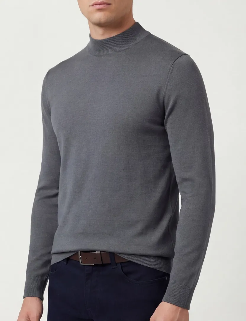 Thomas Maine turtleneck merinowol antraciet