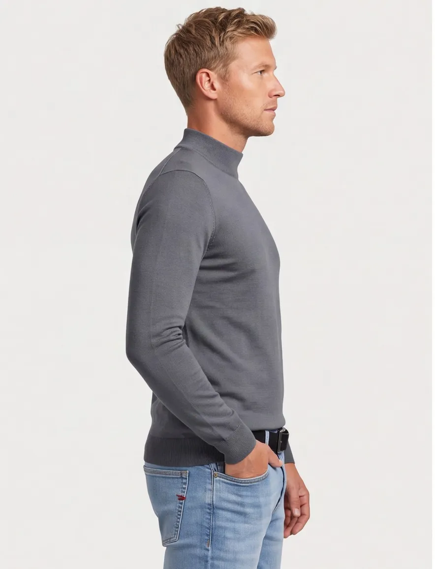 Thomas Maine turtleneck merinowol grijs