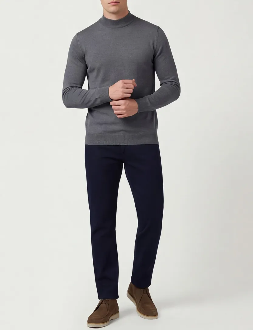 Thomas Maine turtleneck merinowol antraciet