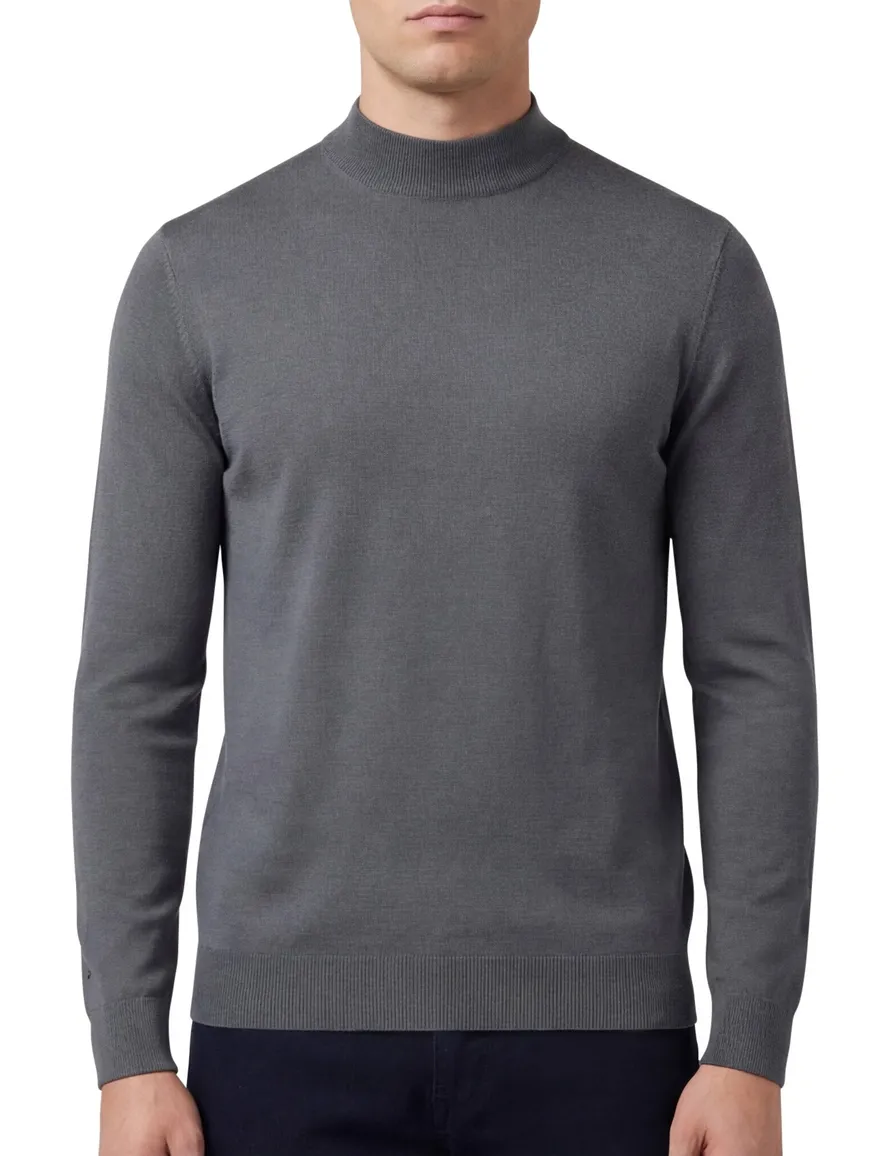 Thomas Maine turtleneck merinowol grijs