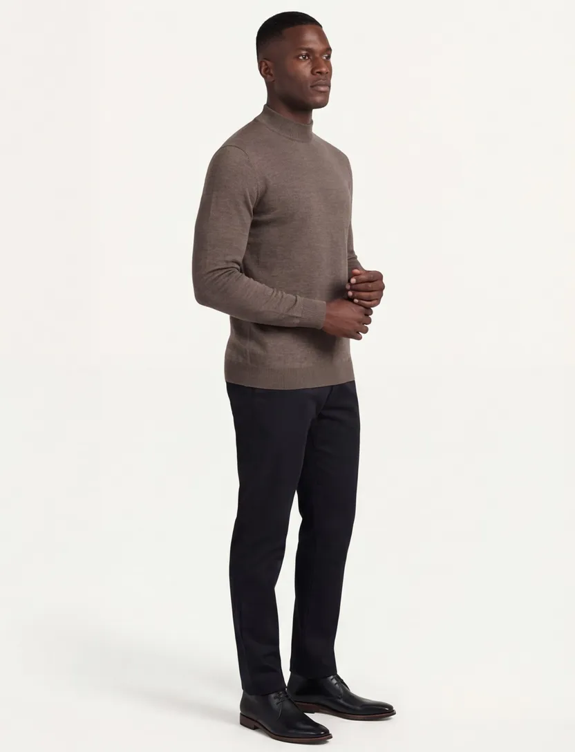 Thomas Maine pullover turtleneck taupe