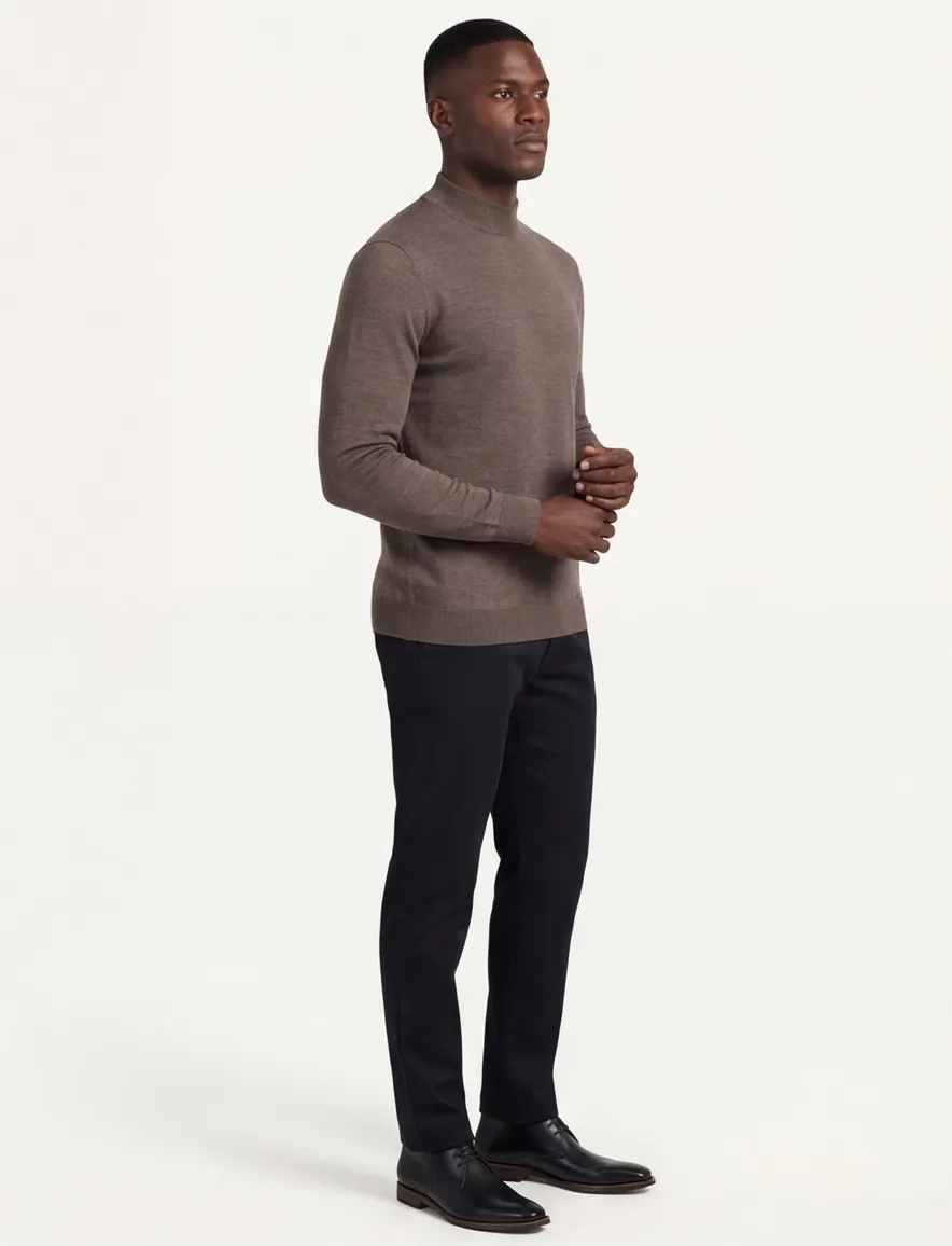 Thomas Maine turtleneck pullover taupe