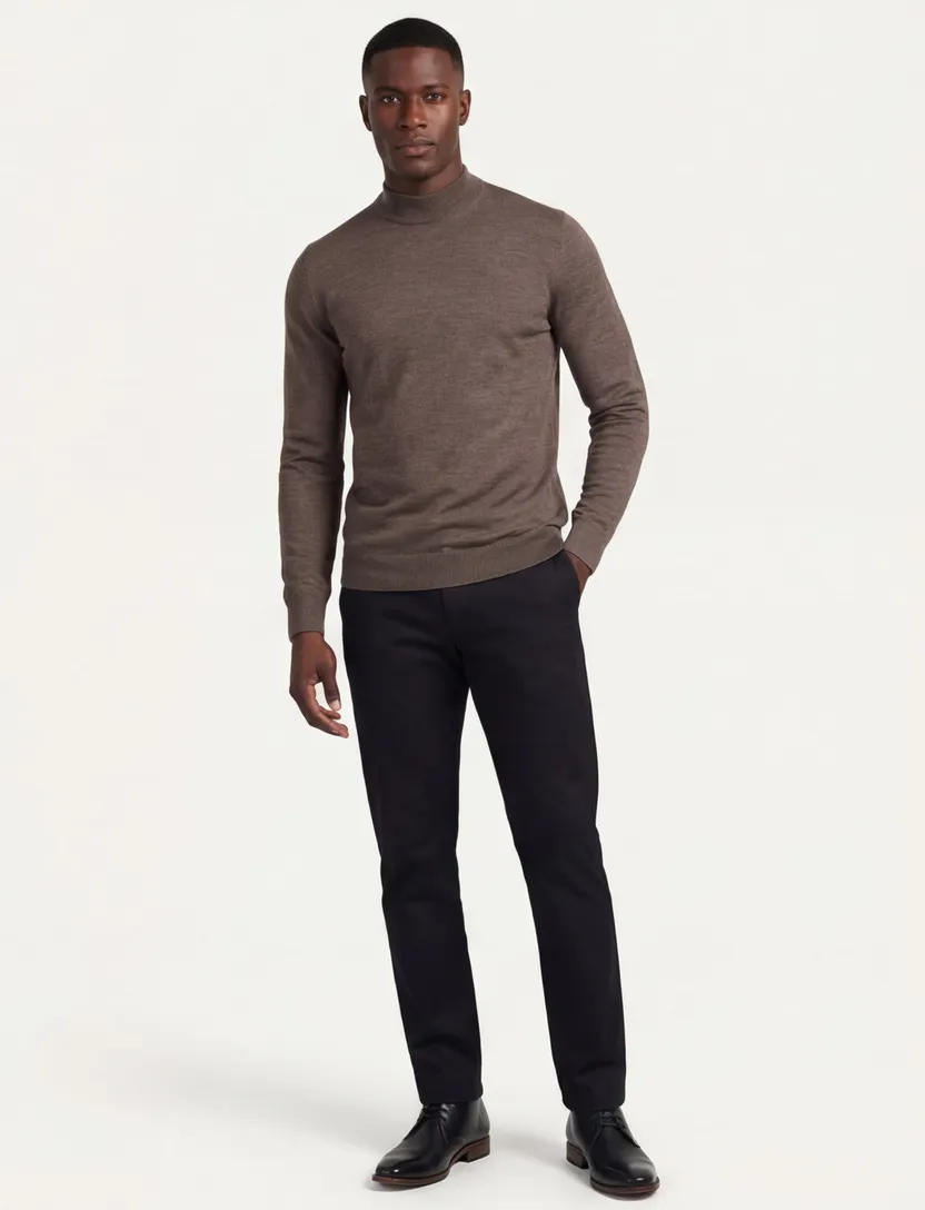 Thomas Maine pullover turtleneck taupe