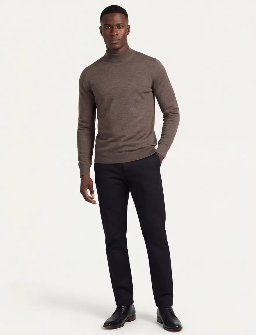 Thomas Maine turtleneck pullover taupe