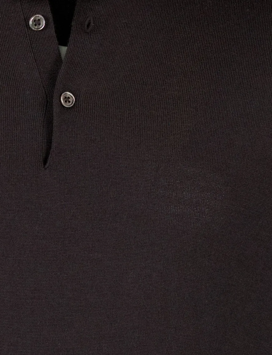 Thomas Maine polo lange mouw bruin
