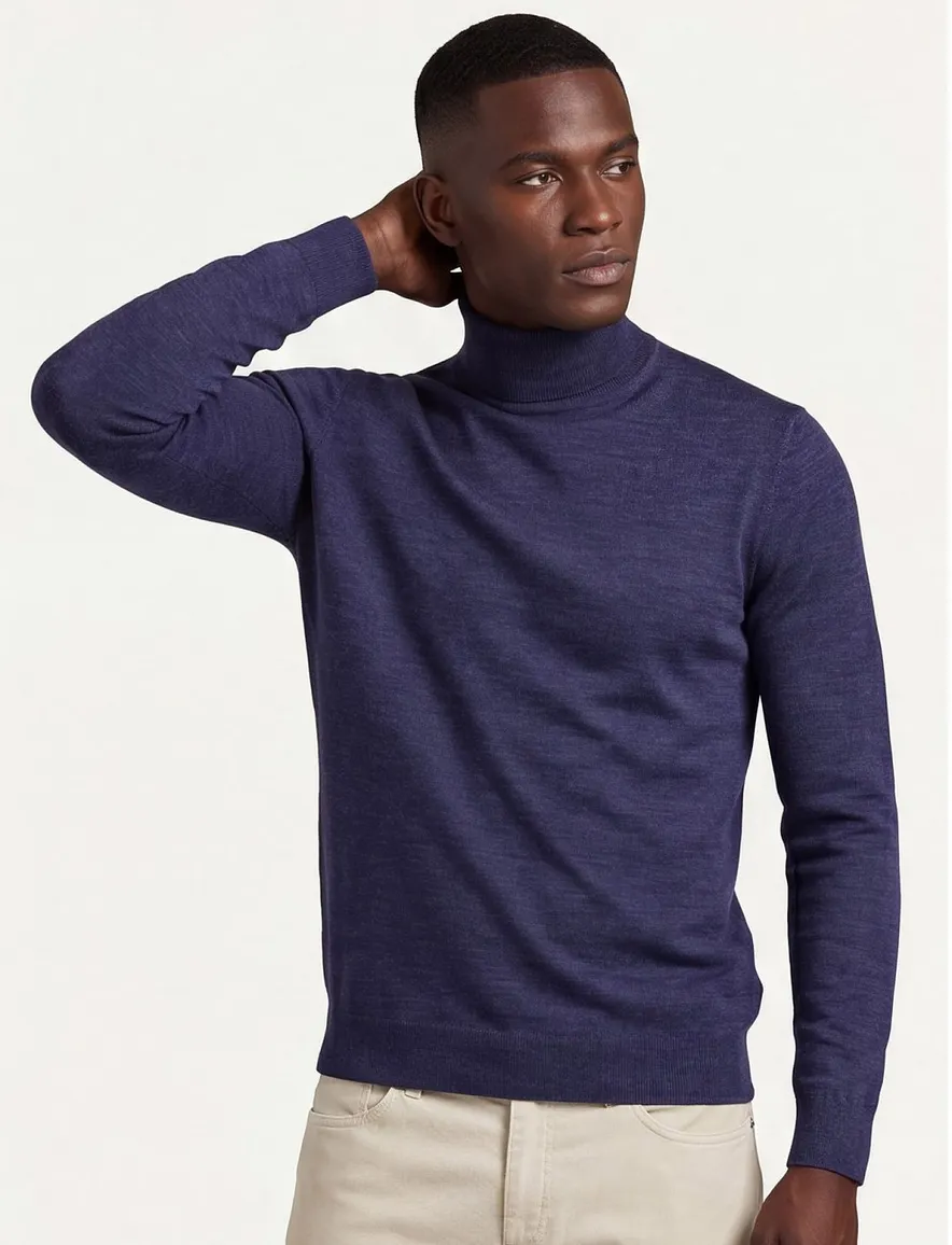 Thomas Maine turtleneck merinowol donkerblauw