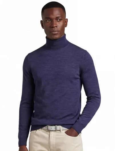 Thomas Maine Thomas Maine turtleneck merinowol donkerblauw