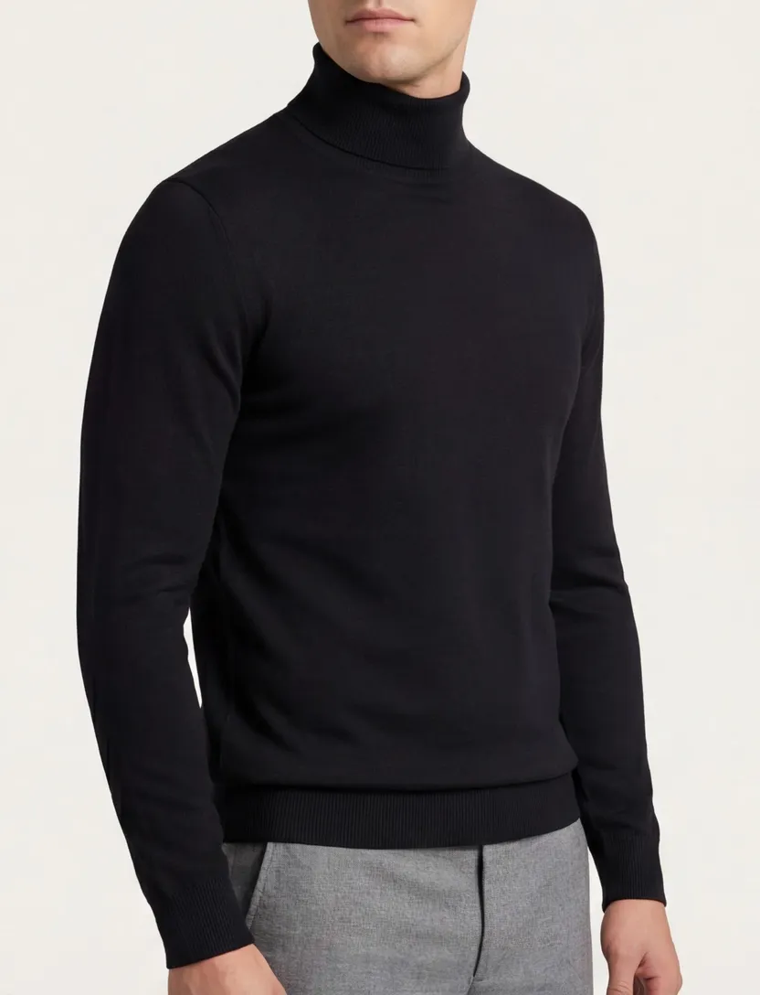 Thomas Maine turtleneck scheerwol zwart