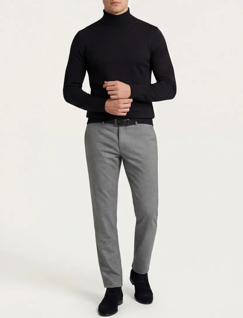 Thomas Maine turtleneck scheerwol zwart