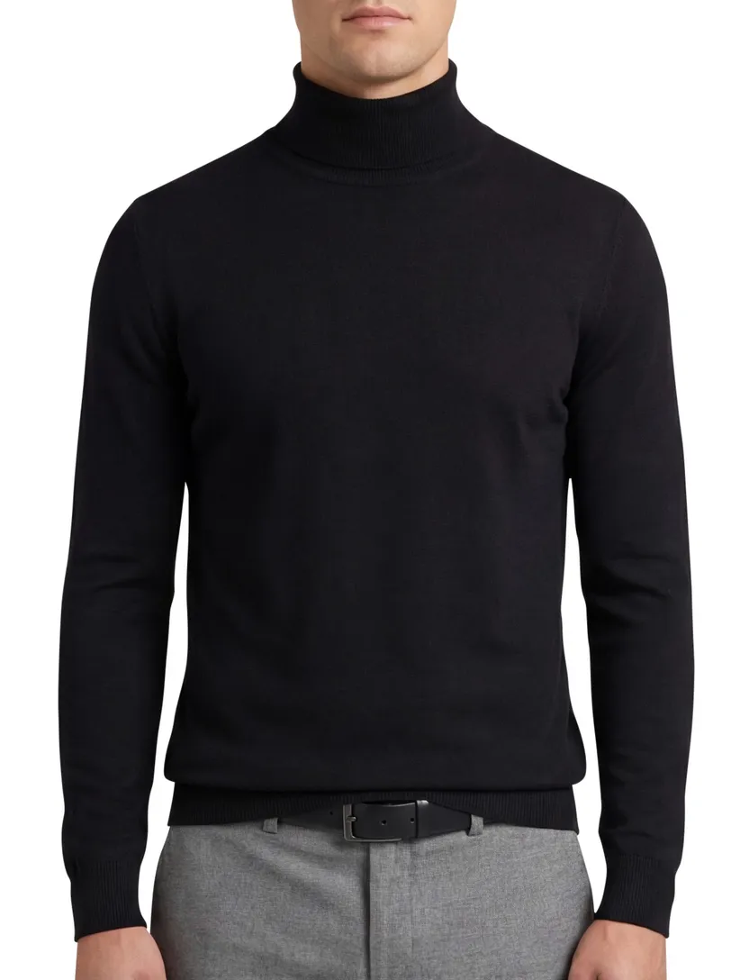 Thomas Maine turtleneck scheerwol zwart