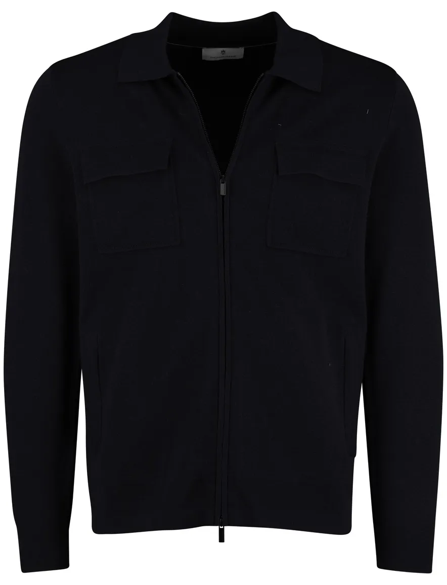 Thomas Maine vest donkerblauw effen