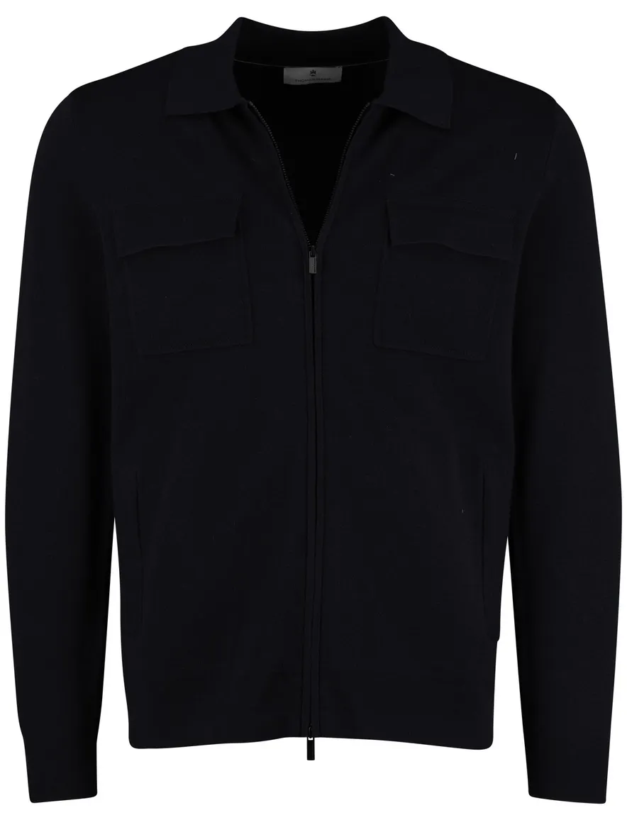 Thomas Maine vest donkerblauw effen